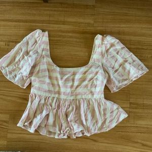 Pink and White Stripped Blouse